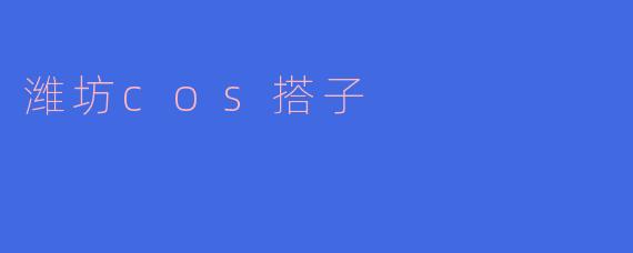 潍坊的COS搭子活动有什么特色?****