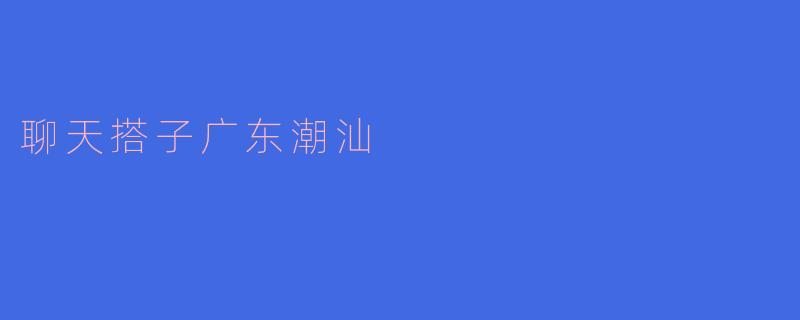 聊天搭子广东潮汕