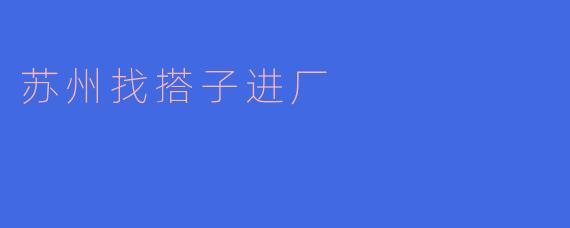 请问在苏州有哪些途径可以找到搭子一起进厂工作呢？