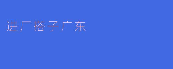 进厂搭子广东