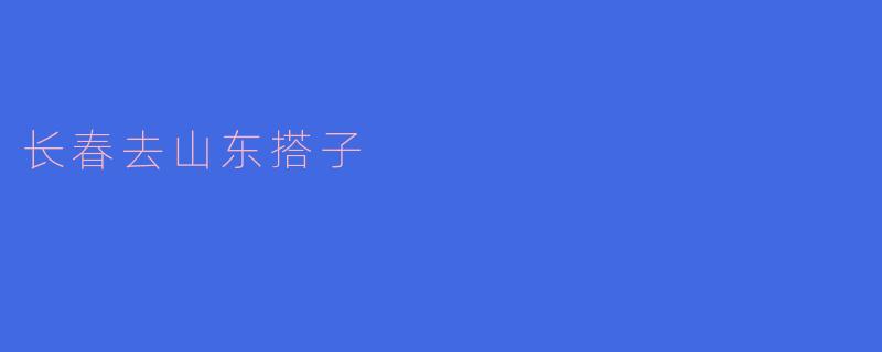 长春到山东的搭子有推荐吗?