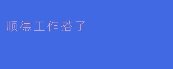 什么是顺德工作搭子？**