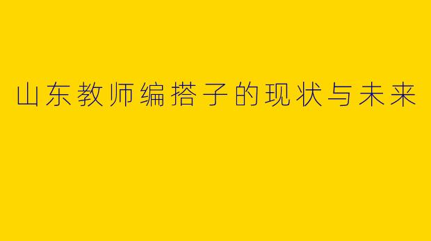 山东教师编搭子的现状与未来