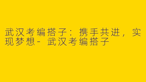 武汉考编搭子：携手共进，实现梦想-武汉考编搭子
