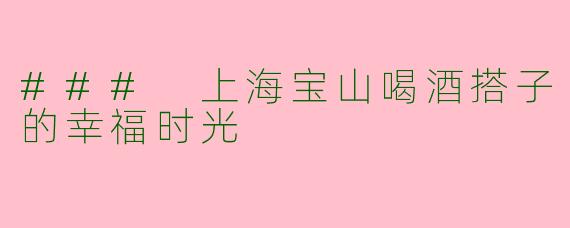 ### 上海宝山喝酒搭子的幸福时光
