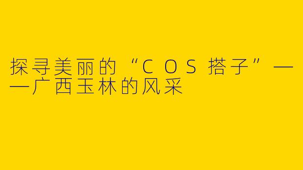 探寻美丽的“COS搭子”——广西玉林的风采