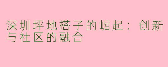深圳坪地搭子的崛起：创新与社区的融合