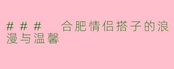 ### 合肥情侣搭子的浪漫与温馨