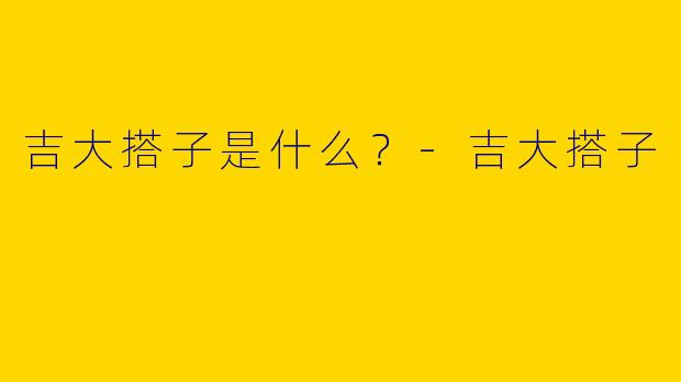吉大搭子是什么？