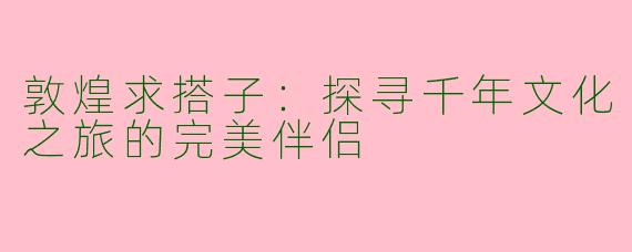 敦煌求搭子：探寻千年文化之旅的完美伴侣