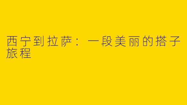 西宁到拉萨:一段美丽的搭子旅程
