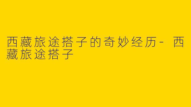 西藏旅途搭子的奇妙经历-西藏旅途搭子