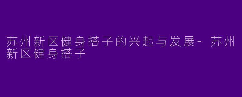 苏州新区健身搭子的兴起与发展-苏州新区健身搭子