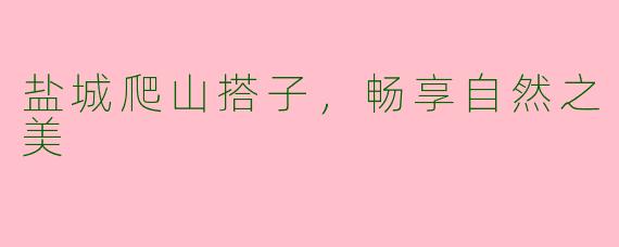 盐城爬山搭子，畅享自然之美