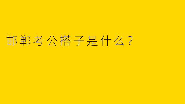 邯郸考公搭子是什么？