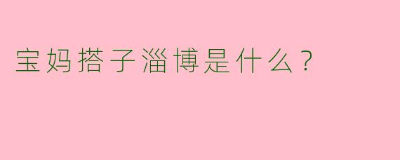 宝妈搭子淄博是什么？