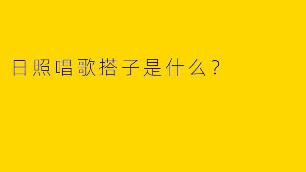 日照唱歌搭子是什么?