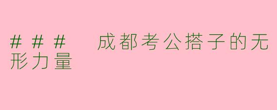 ### 成都考公搭子的无形力量
