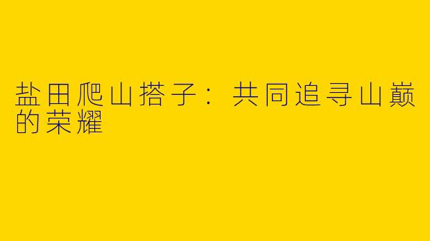 盐田爬山搭子：共同追寻山巅的荣耀