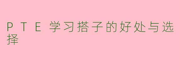 PTE学习搭子的好处与选择