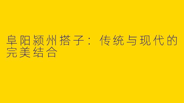 阜阳颍州搭子：传统与现代的完美结合