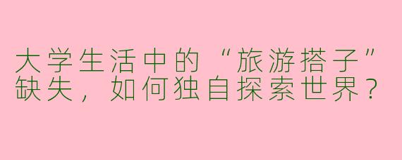 大学生活中的“旅游搭子”缺失，如何独自探索世界？