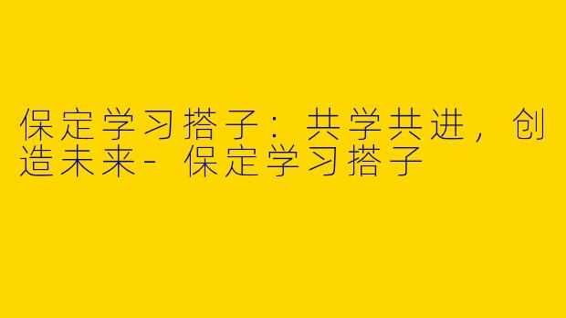 保定学习搭子：共学共进，创造未来-保定学习搭子