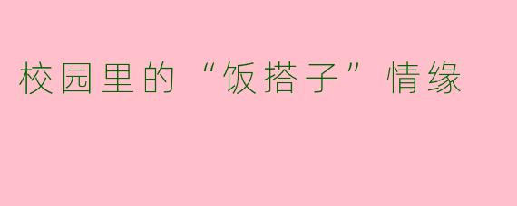 校园里的“饭搭子”情缘