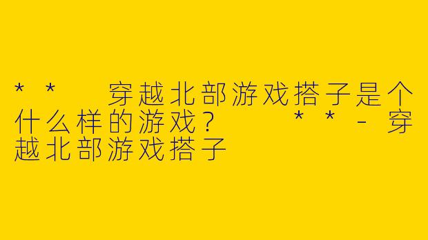 ** 穿越北部游戏搭子是个什么样的游戏？  **