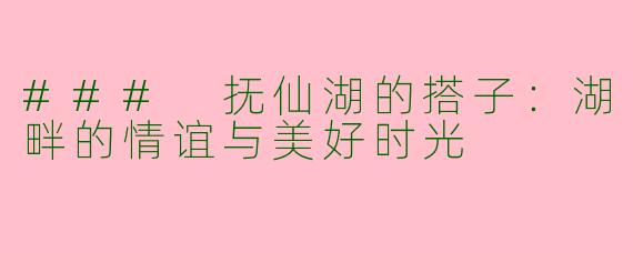 ### 抚仙湖的搭子：湖畔的情谊与美好时光
