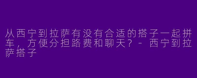 从西宁到拉萨有没有合适的搭子一起拼车，方便分担路费和聊天？