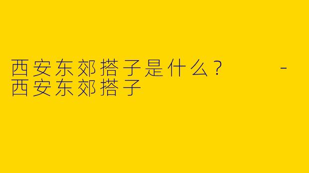 西安东郊搭子是什么？  