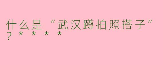什么是“武汉蹲拍照搭子”？****