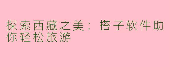 探索西藏之美：搭子软件助你轻松旅游