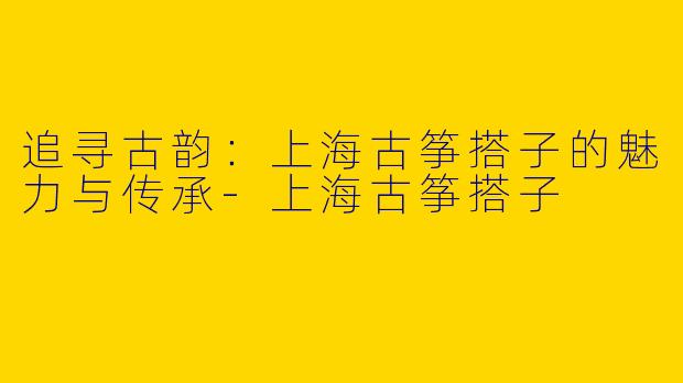 追寻古韵：上海古筝搭子的魅力与传承-上海古筝搭子