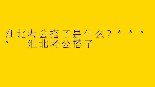 淮北考公搭子是什么？****