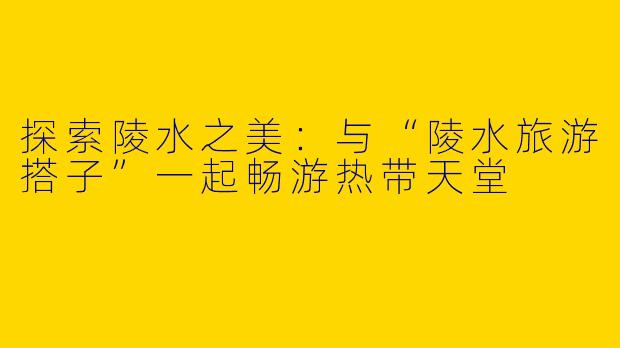 探索陵水之美：与“陵水旅游搭子”一起畅游热带天堂