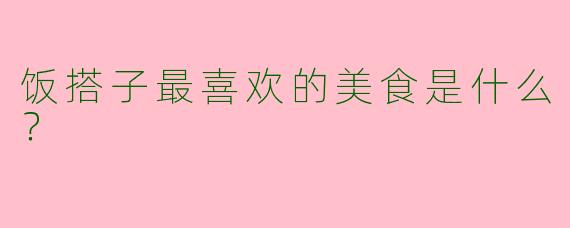 饭搭子最喜欢的美食是什么?