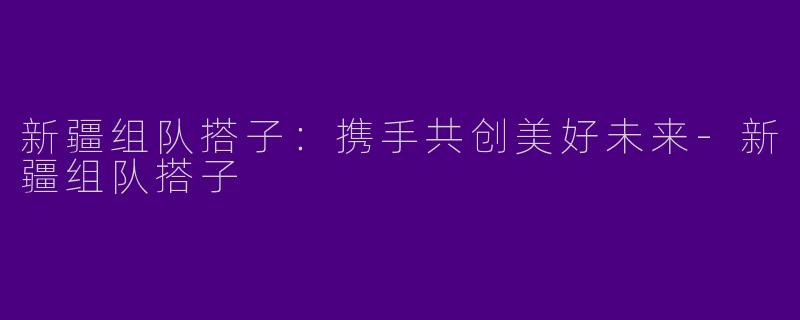 新疆组队搭子：携手共创美好未来