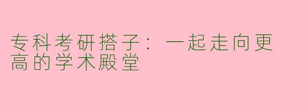 专科考研搭子：一起走向更高的学术殿堂