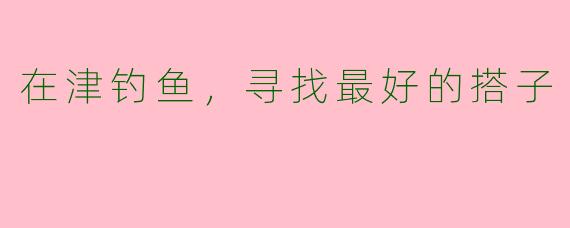 在津钓鱼，寻找最好的搭子