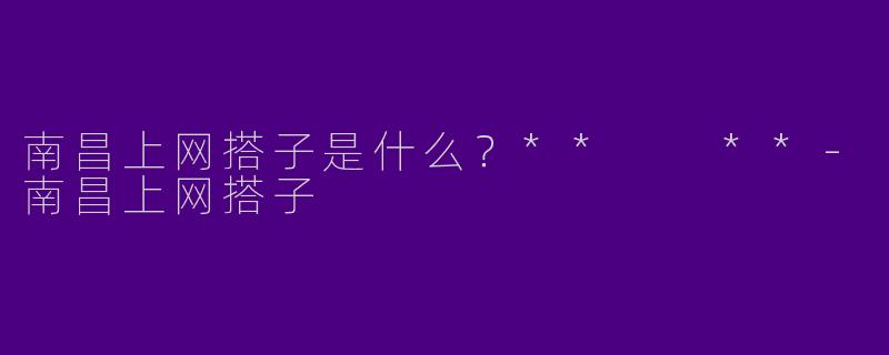 南昌上网搭子是什么?** **