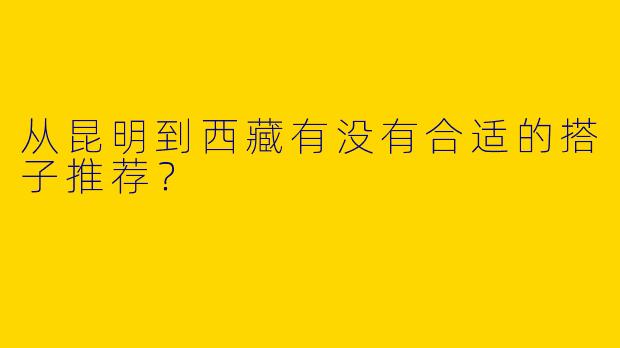 从昆明到西藏有没有合适的搭子推荐?