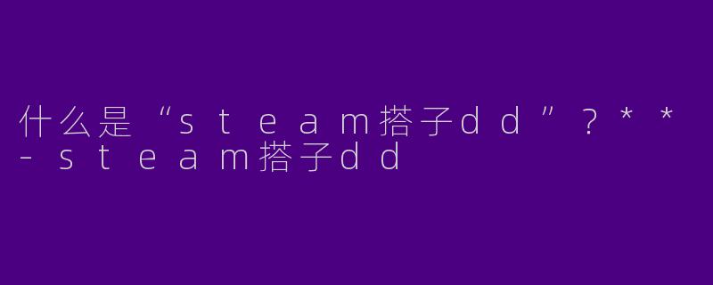 什么是“steam搭子dd”？**