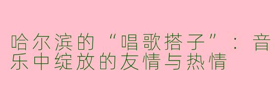 哈尔滨的“唱歌搭子”:音乐中绽放的友情与热情