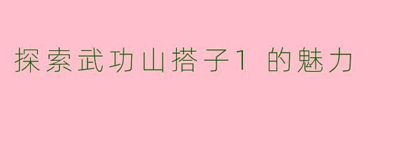 探索武功山搭子1的魅力