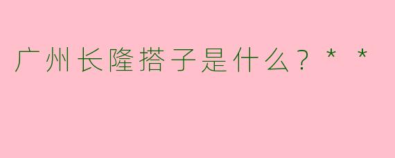广州长隆搭子是什么?**