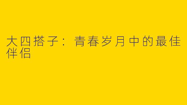大四搭子:青春岁月中的最佳伴侣