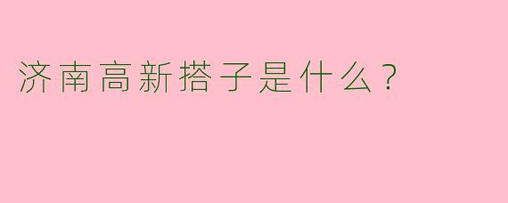 济南高新搭子是什么？