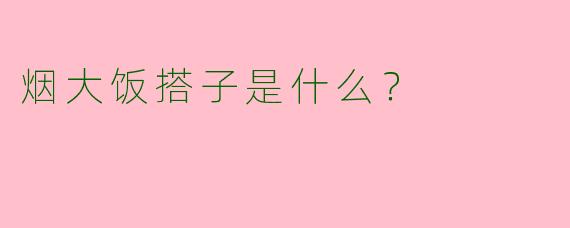 烟大饭搭子是什么？  